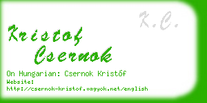 kristof csernok business card